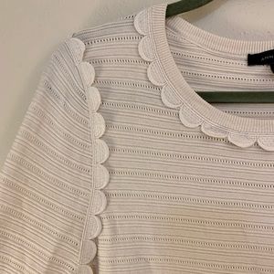 Ann Taylor Silk-blend Scallop Sweater L